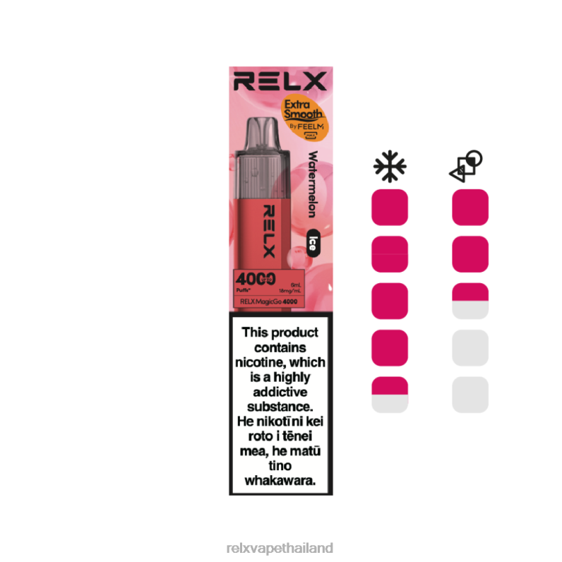 RELX Thailand | แตงโม (น้ำแข็ง) RELX MagicGo บุหรี่ไฟฟ้าแบบใช้แล้วทิ้ง 4000 ชิ้น 6V0487
