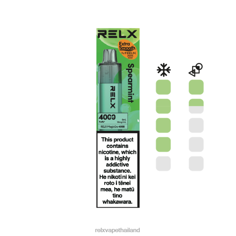 RELX Thailand Store | สเปียร์มินท์ RELX MagicGo บุหรี่ไฟฟ้าแบบใช้แล้วทิ้ง 4000 ชิ้น 6V0483