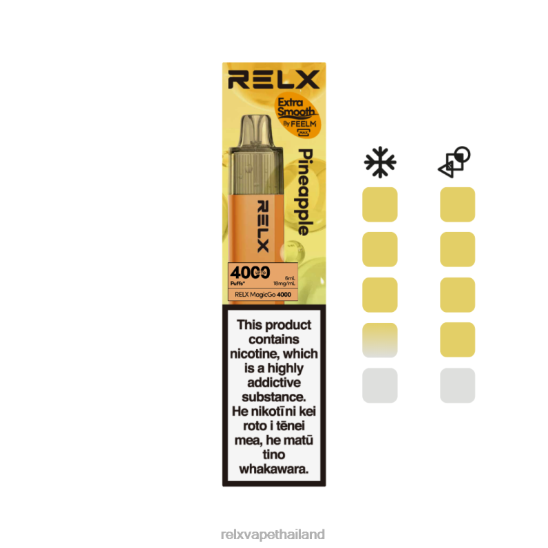 RELX Vape Thailand | สัปปะรด RELX MagicGo บุหรี่ไฟฟ้าแบบใช้แล้วทิ้ง 4000 ชิ้น 6V0481