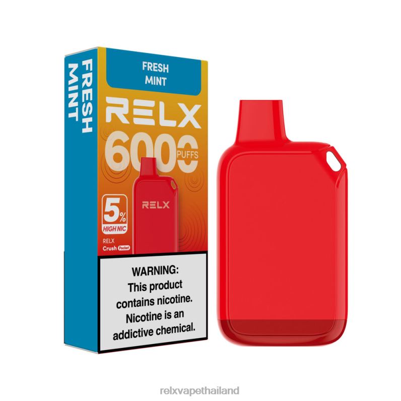 RELX Vape Bangkok | สะระแหน่สด RELX Crush Pocket 6000 นิคสูง 5% 6V04829