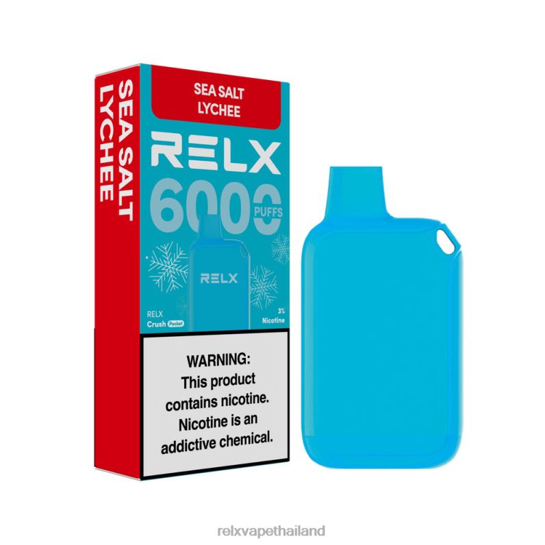 RELX Vape Bangkok | ลิ้นจี่เกลือทะเล RELX Crush Pocket 6000 น้ำแข็ง 6V04814